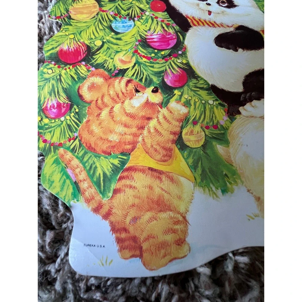 Vintage Eureka The Personality Bears Christmas Tree Paper Die Cut Decoration